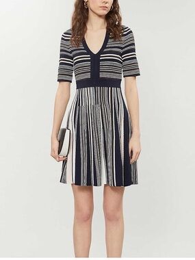 Ted Baker Meemeei Striped Skater Dress, size 2.